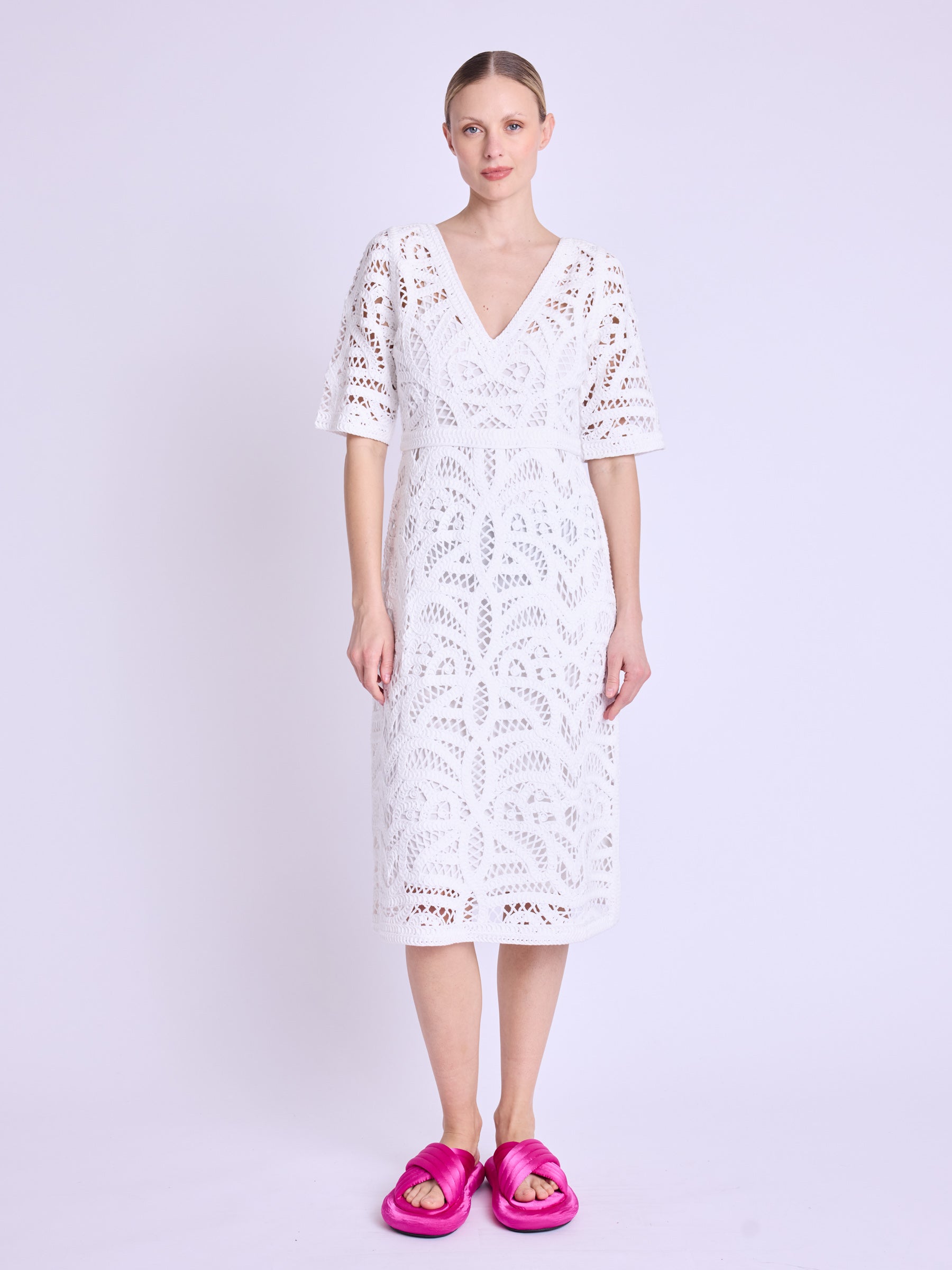 Berenice - Robe Longue Macrame - Off-White