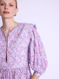 Dvt Quilted Long Dress - Pink-Liberty-Print