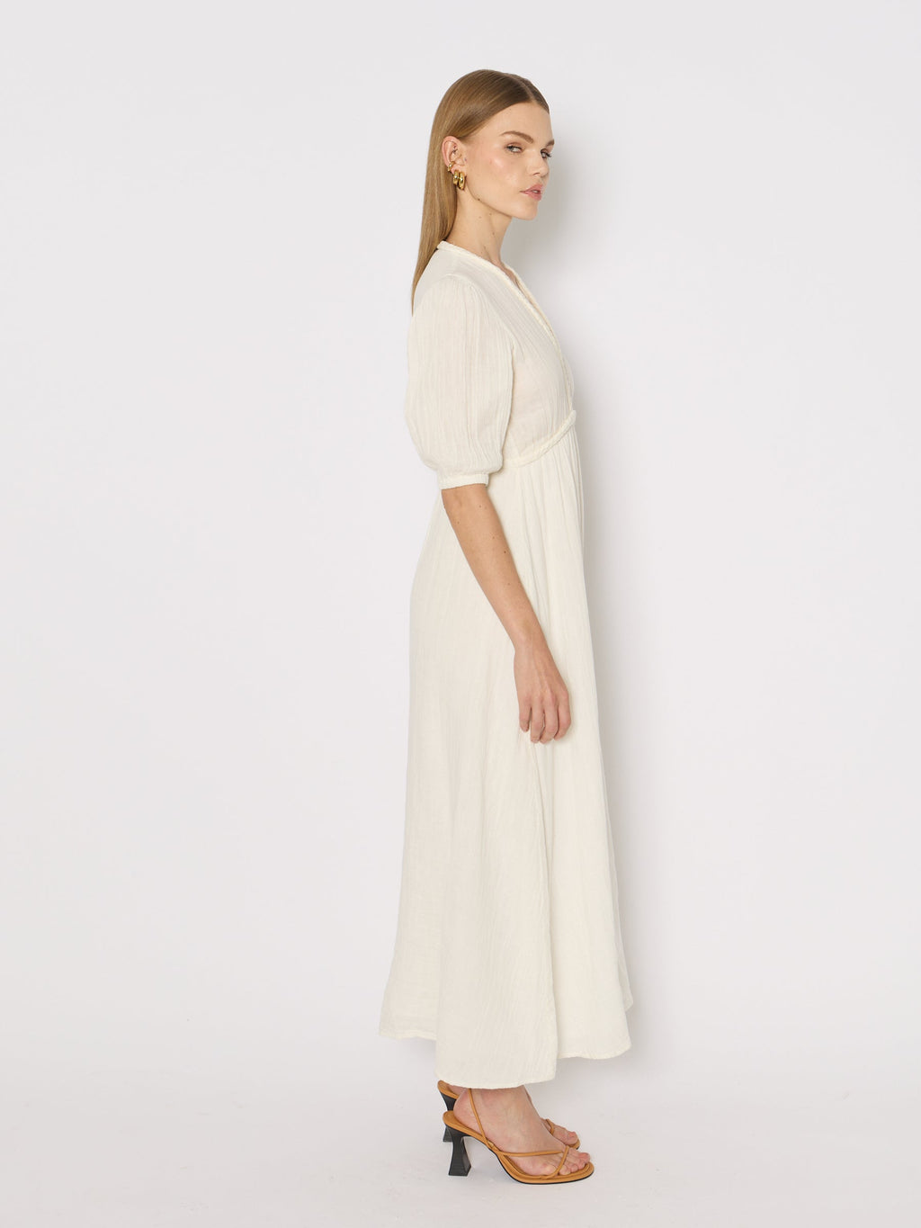Berenice - Long Dress With Braids - Off-White