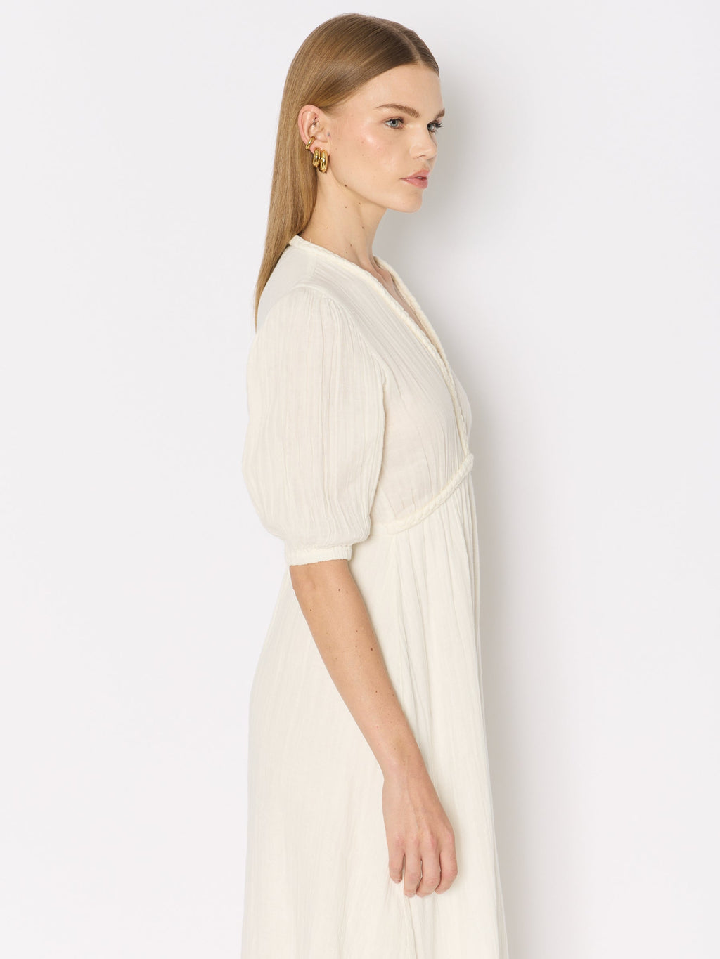 Berenice - Long Dress With Braids - Off-White
