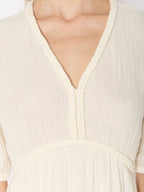 Berenice - Long Dress With Braids - Off-White