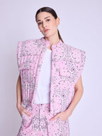 Square Shape Jacket - Pink-Bandana-Print