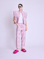 Square Shape Jacket - Pink-Bandana-Print