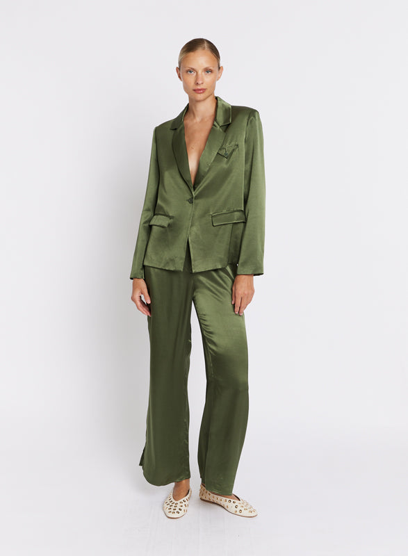 Berenice - Veste Tailleur Satinee - Khaki