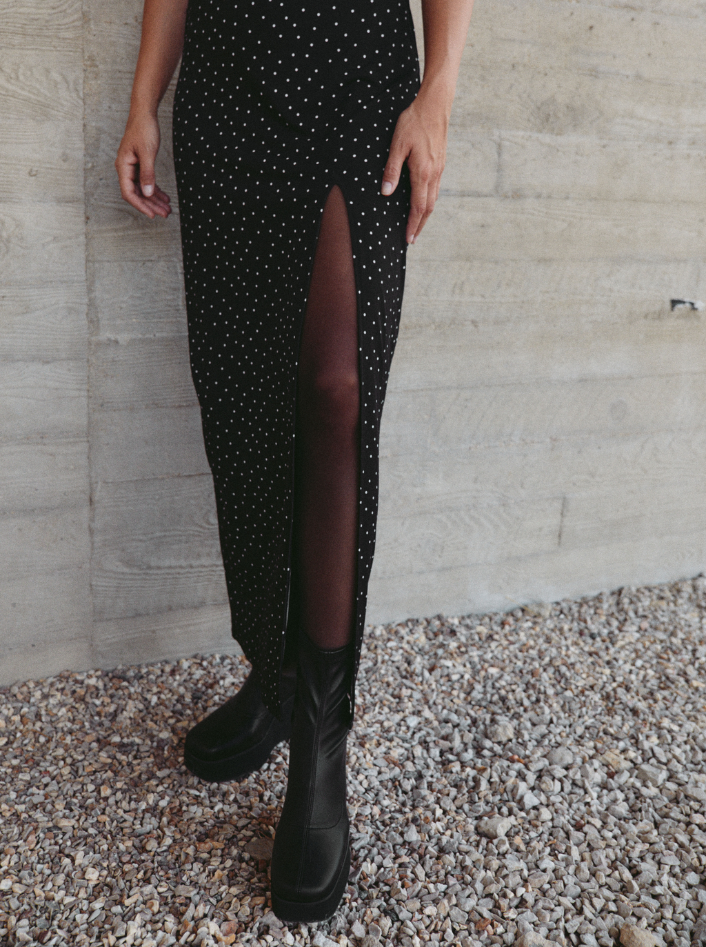 Vestido de lunares cortados Galaxy