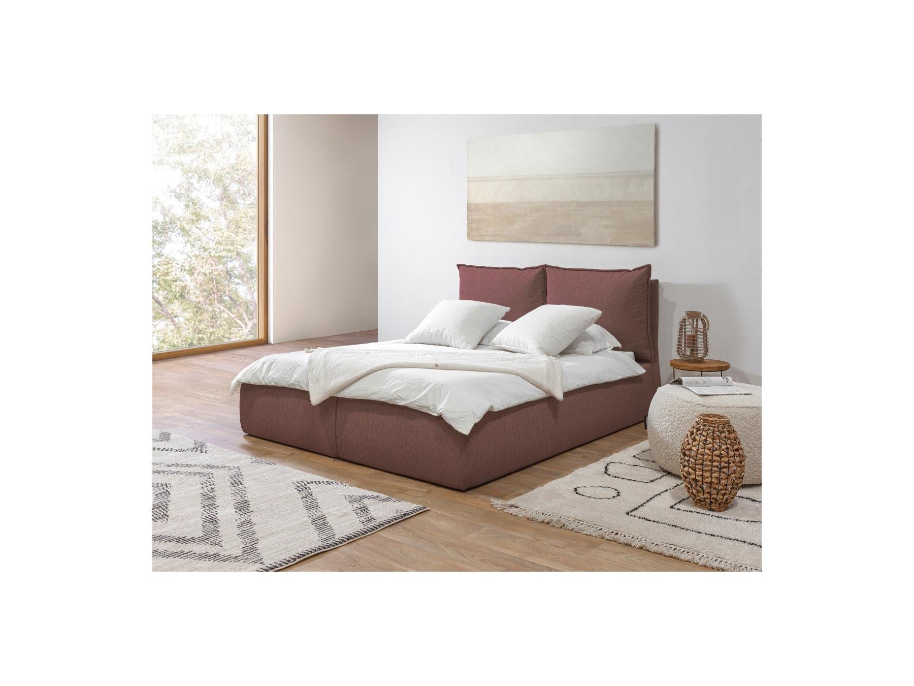 Garance - Ottoman Bed with Pillow-Effect Headboard