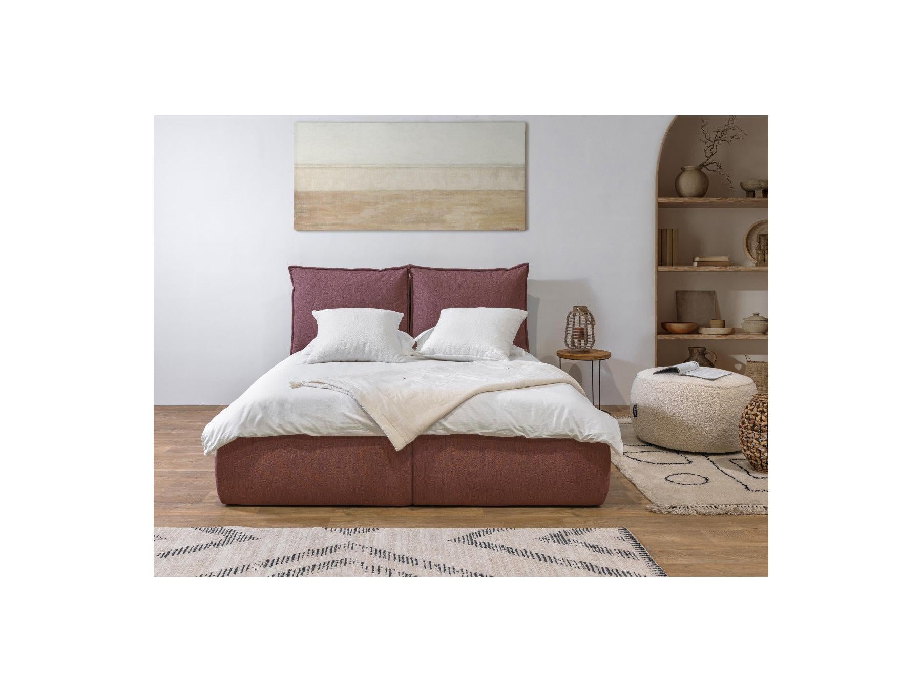 Garance - Ottoman Bed with Pillow-Effect Headboard