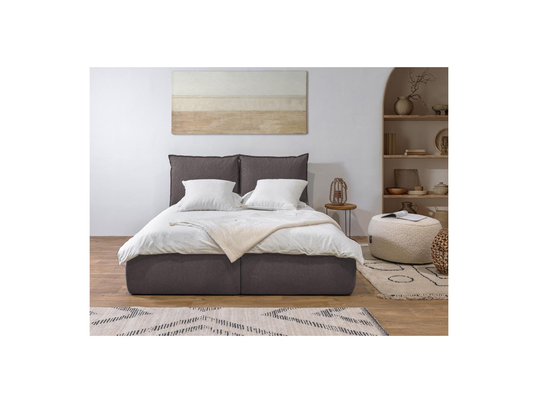 Garance - Ottoman Bed with Pillow-Effect Headboard