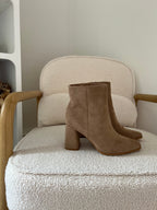 Mia Beige Suede Ankle Boots