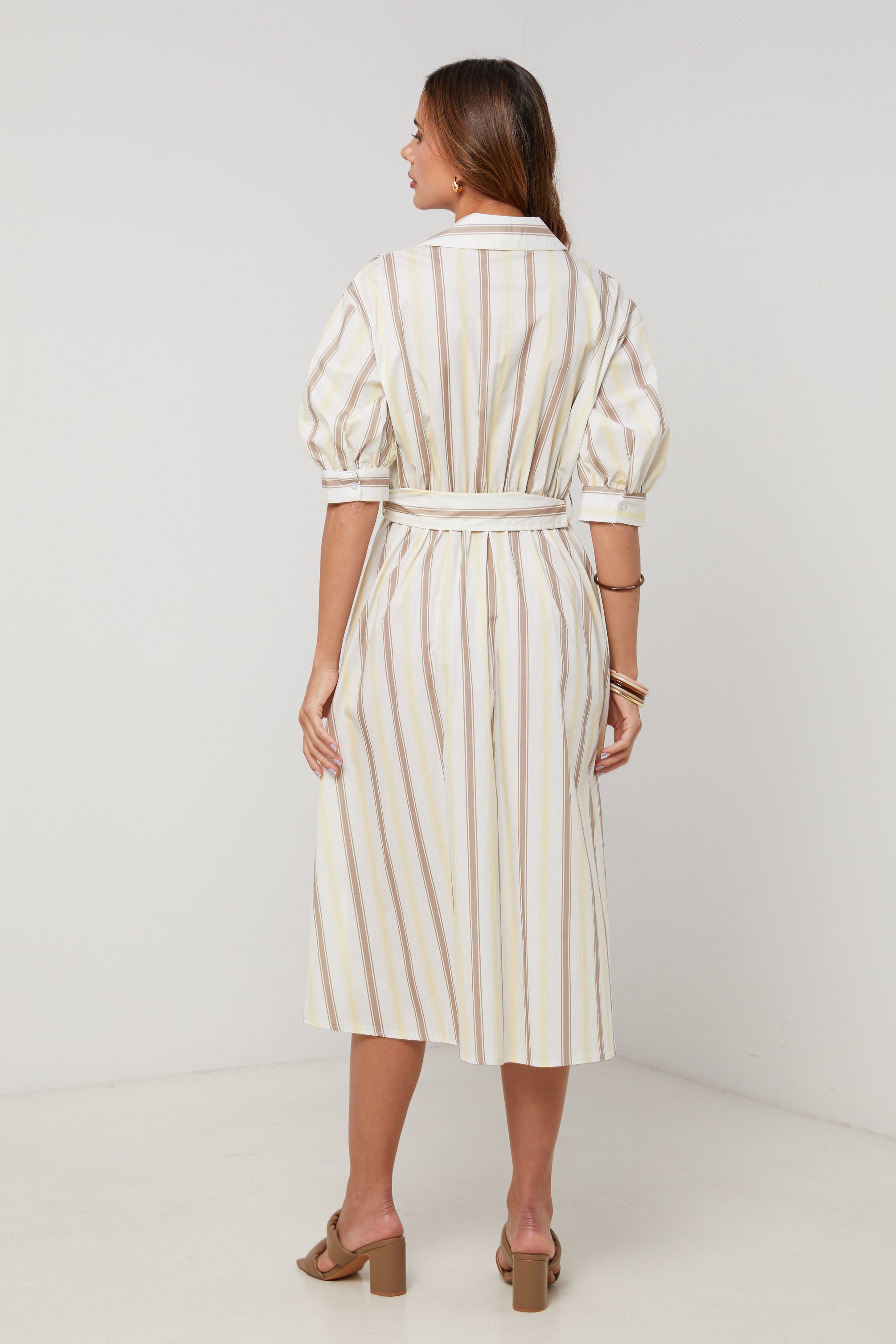 Robe - Jaune Blanc - Femme
