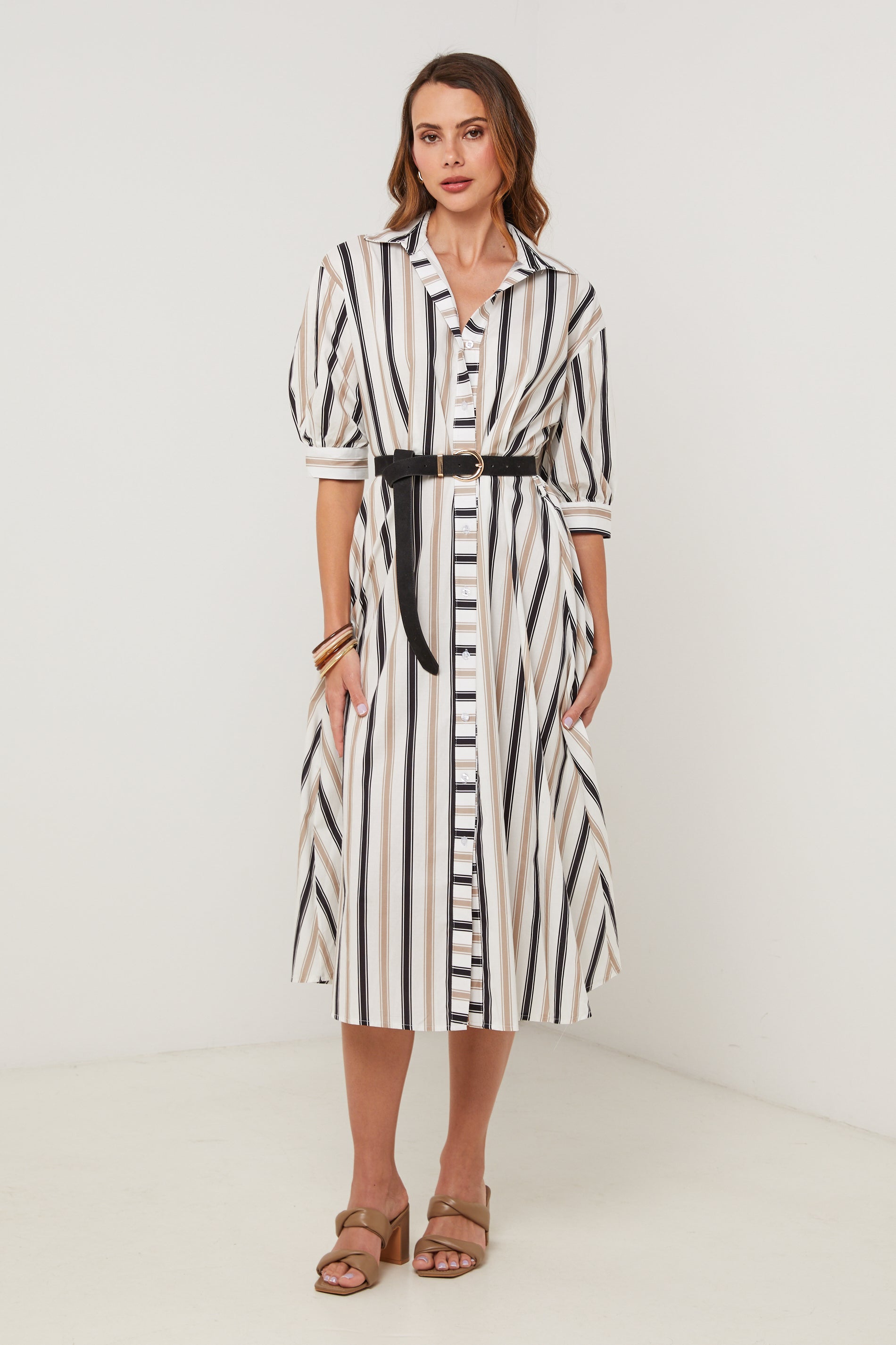 Vestido - Negro Blanco - Mujer