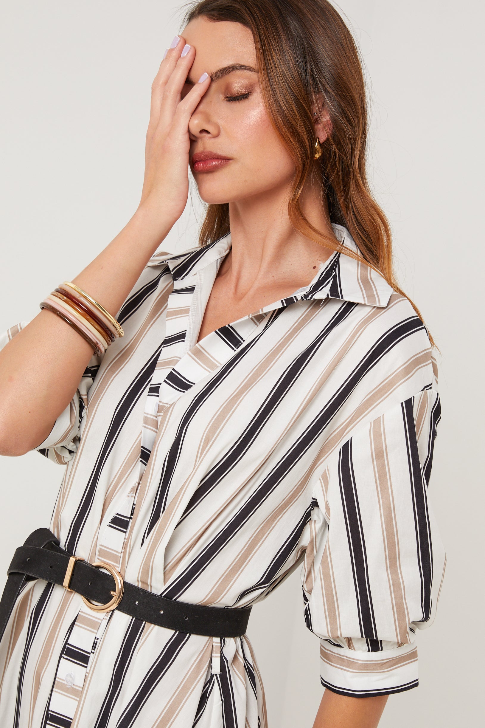 Vestido - Negro Blanco - Mujer