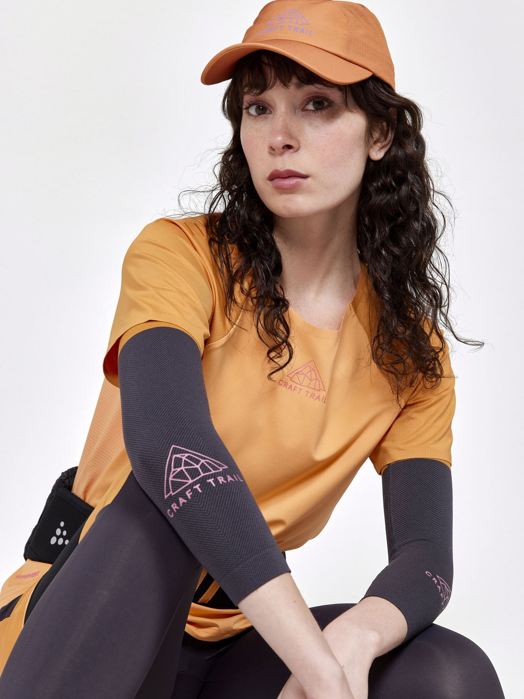T-Shirt Manches Courtes De Trail Pro - Peach-Deser - Femme