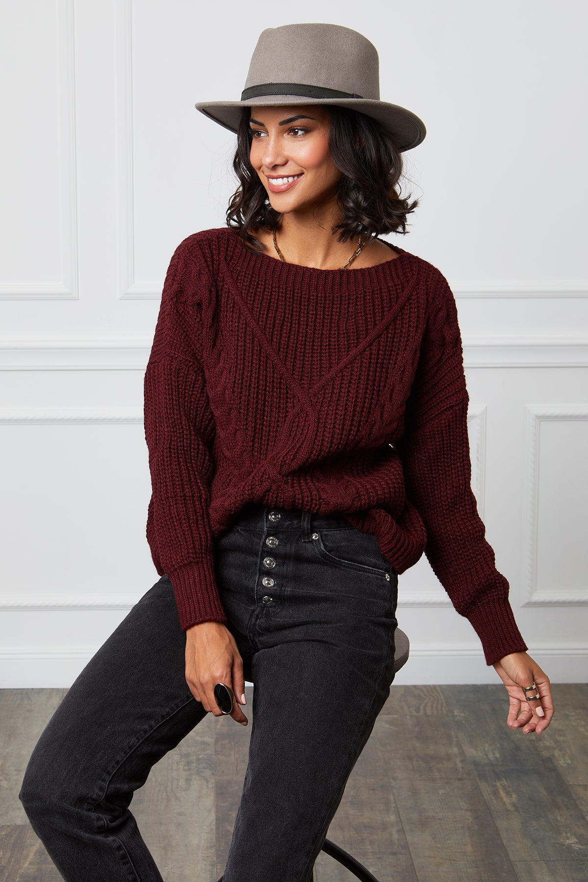 Sweater - Burgundy