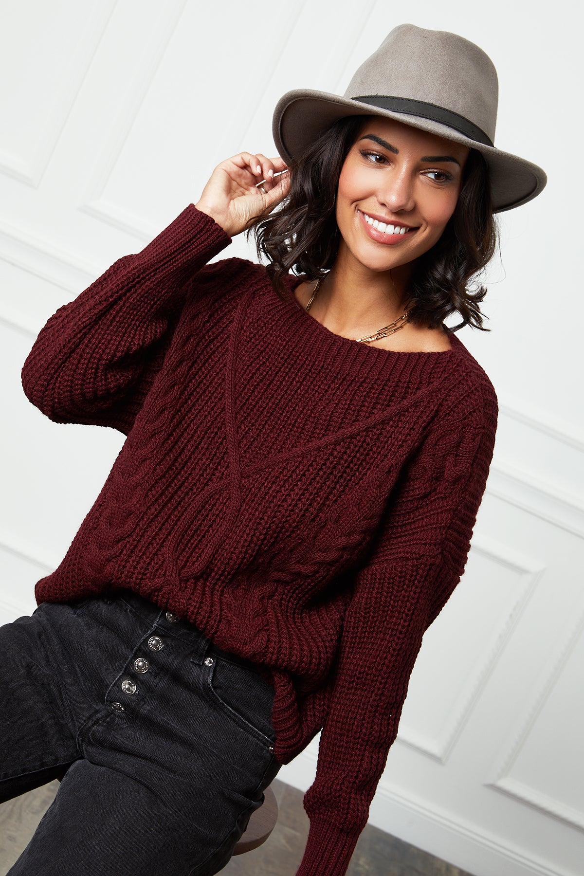 Sweater - Burgundy