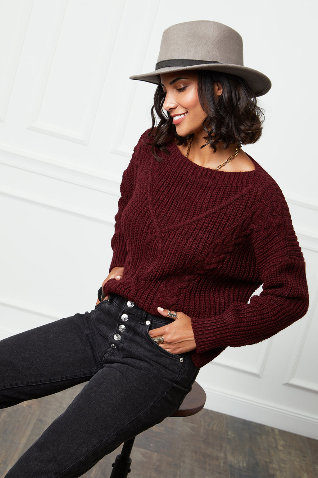 Sweater - Burgundy