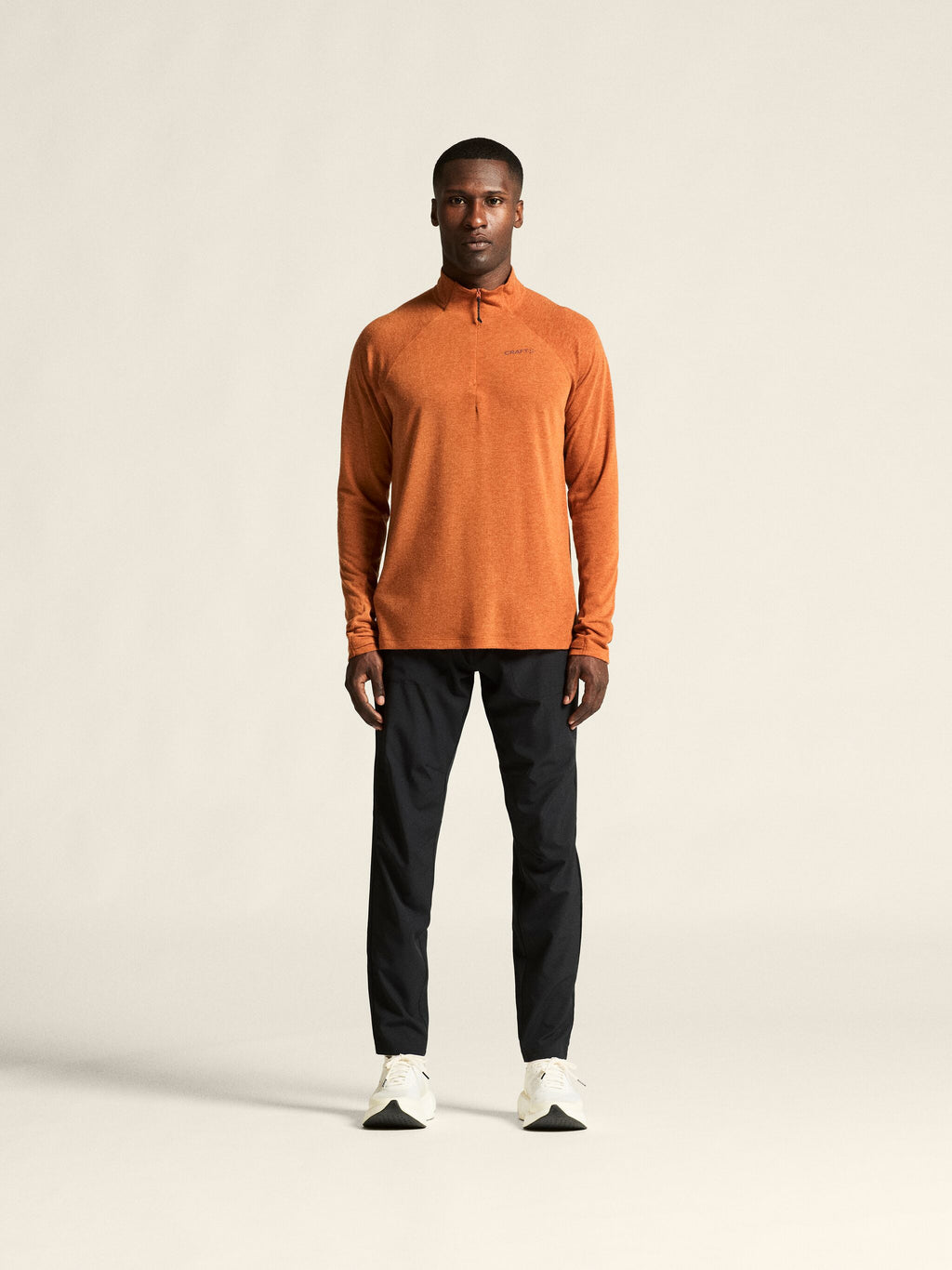 Long-Sleeved Wool T-Shirt - Buff/Melange - Men