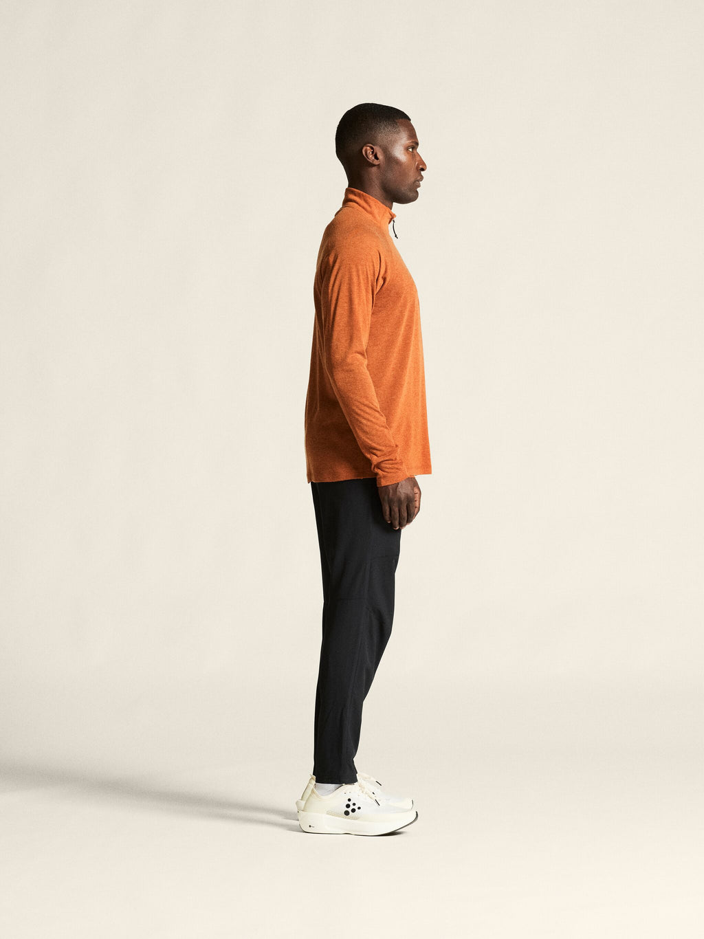 Long-Sleeved Wool T-Shirt - Buff/Melange - Men