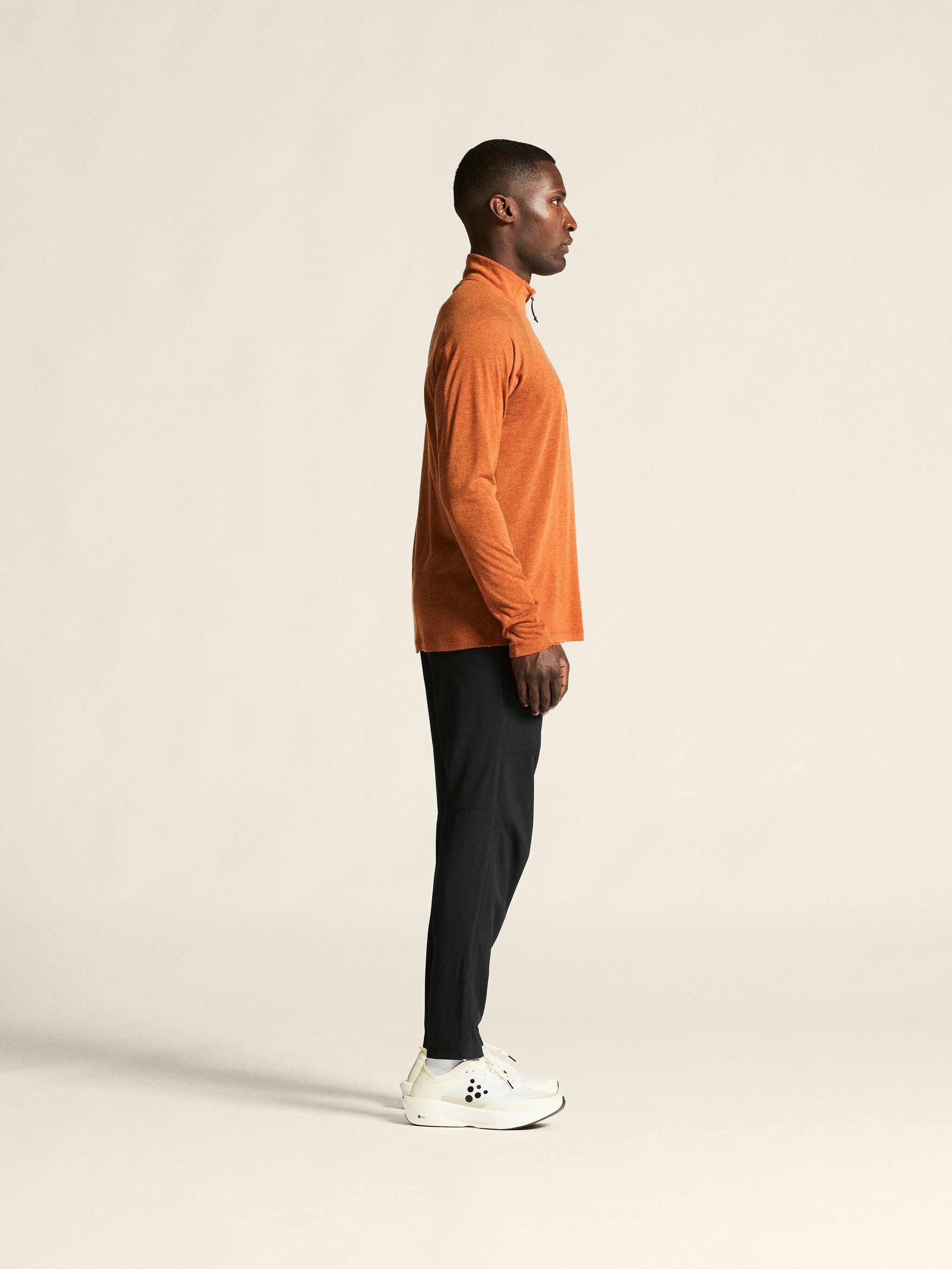 Long-Sleeved Wool T-Shirt - Buff/Melange - Men