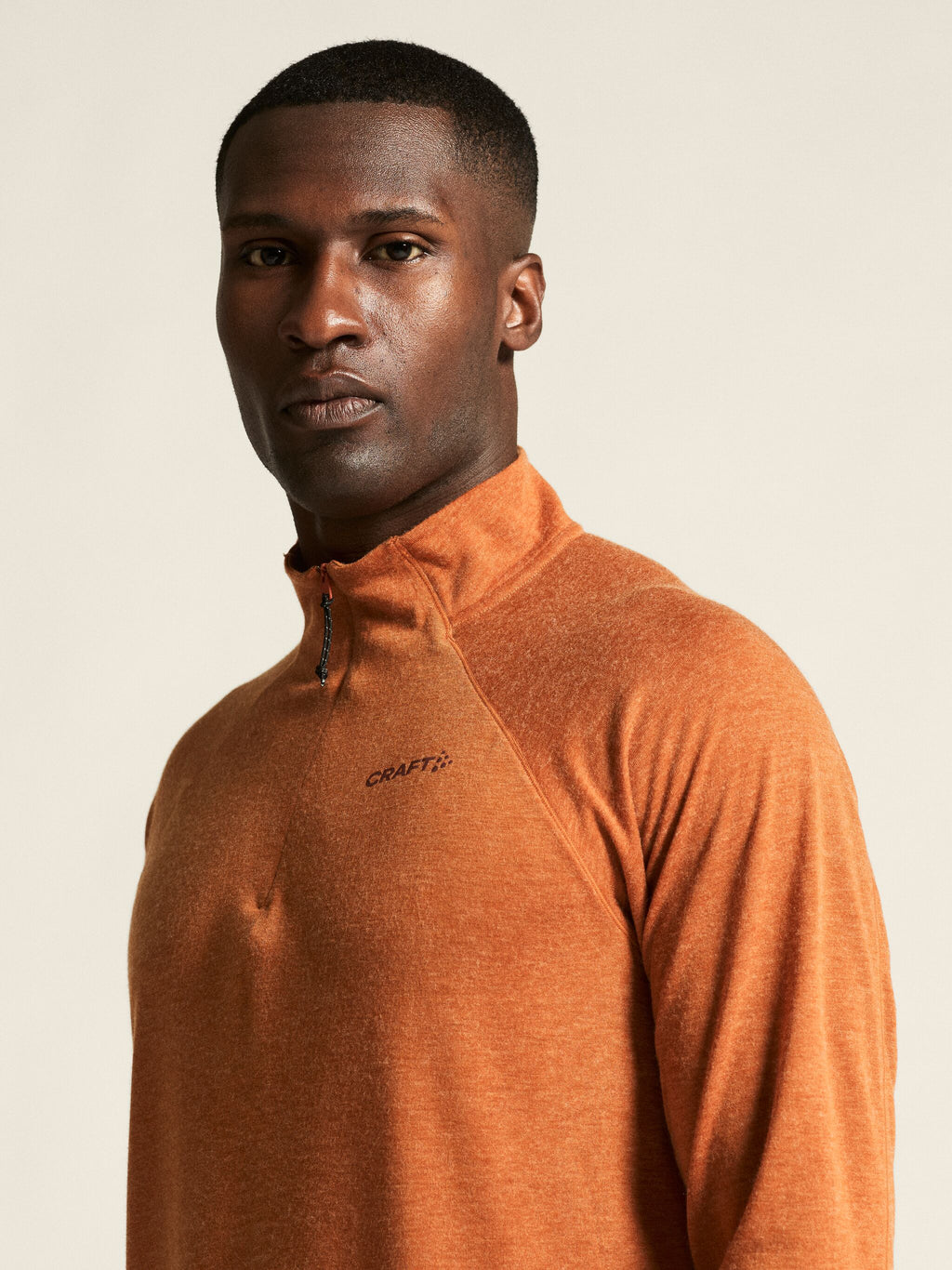 Long-Sleeved Wool T-Shirt - Buff/Melange - Men
