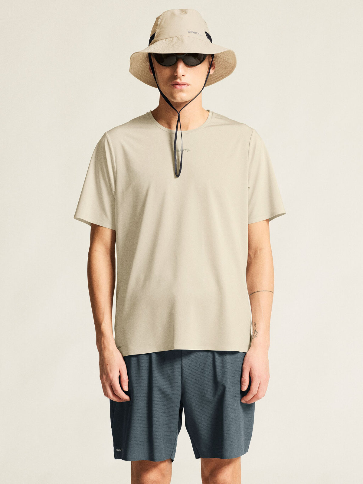 Camiseta de trail Pro 2 de manga corta - Beige - Hombre