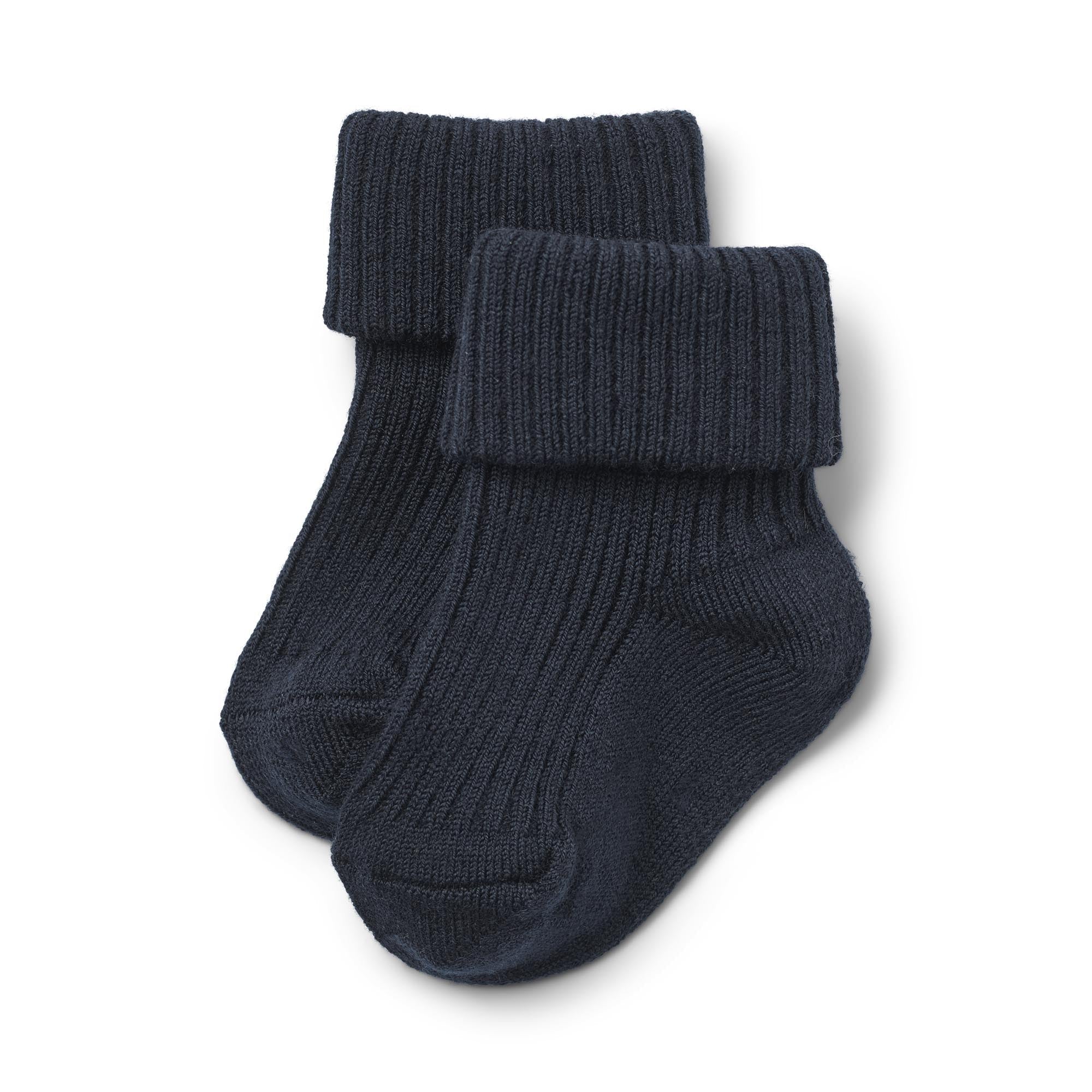 Calcetines Ziggy De Lana Acanalada - Azul Marino - Bebé