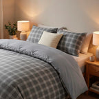 Duvet Cover + Pillowcase Cotton Satin - Heritage Grey - Grey