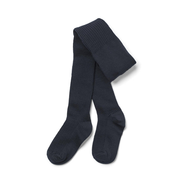 Collants Côtelés En Laine Robin - Navy - Enfant