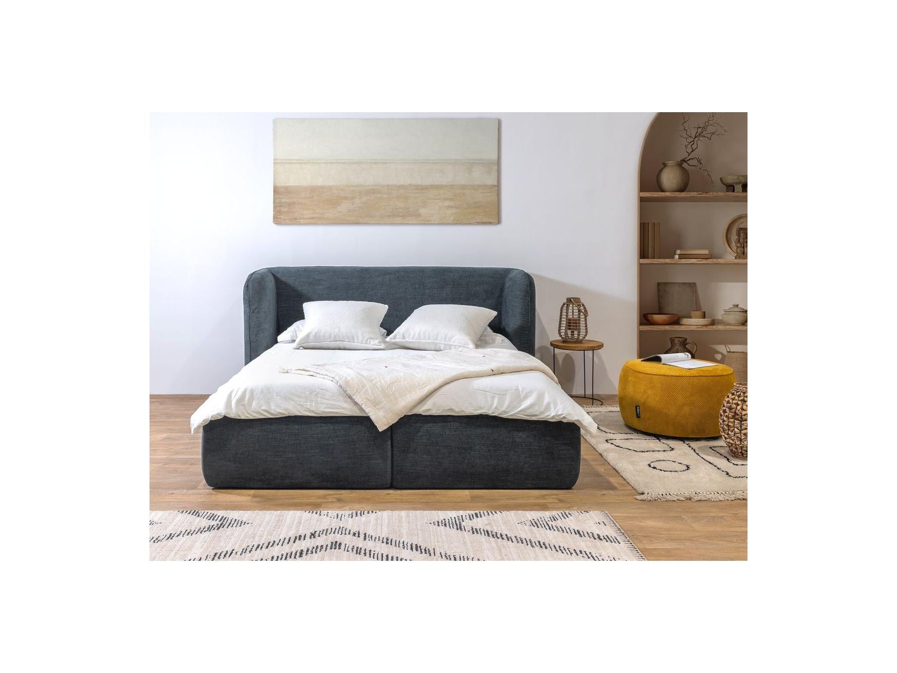 Louise - Cama con arcón con cabecero acolchado