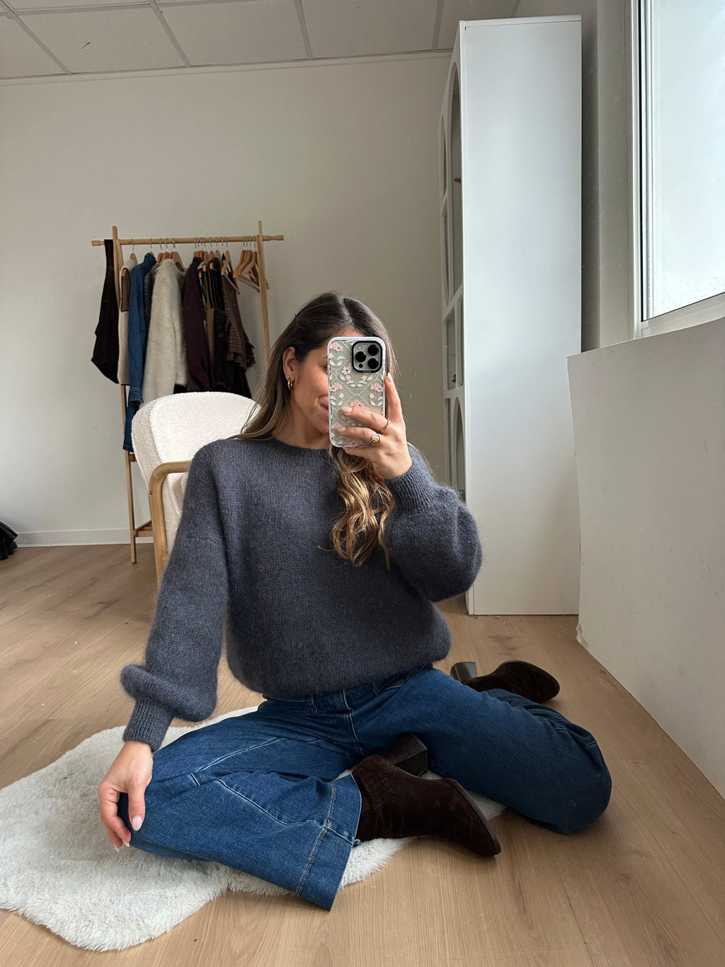 Dark Gray Gaia Mohair And Wool Knit