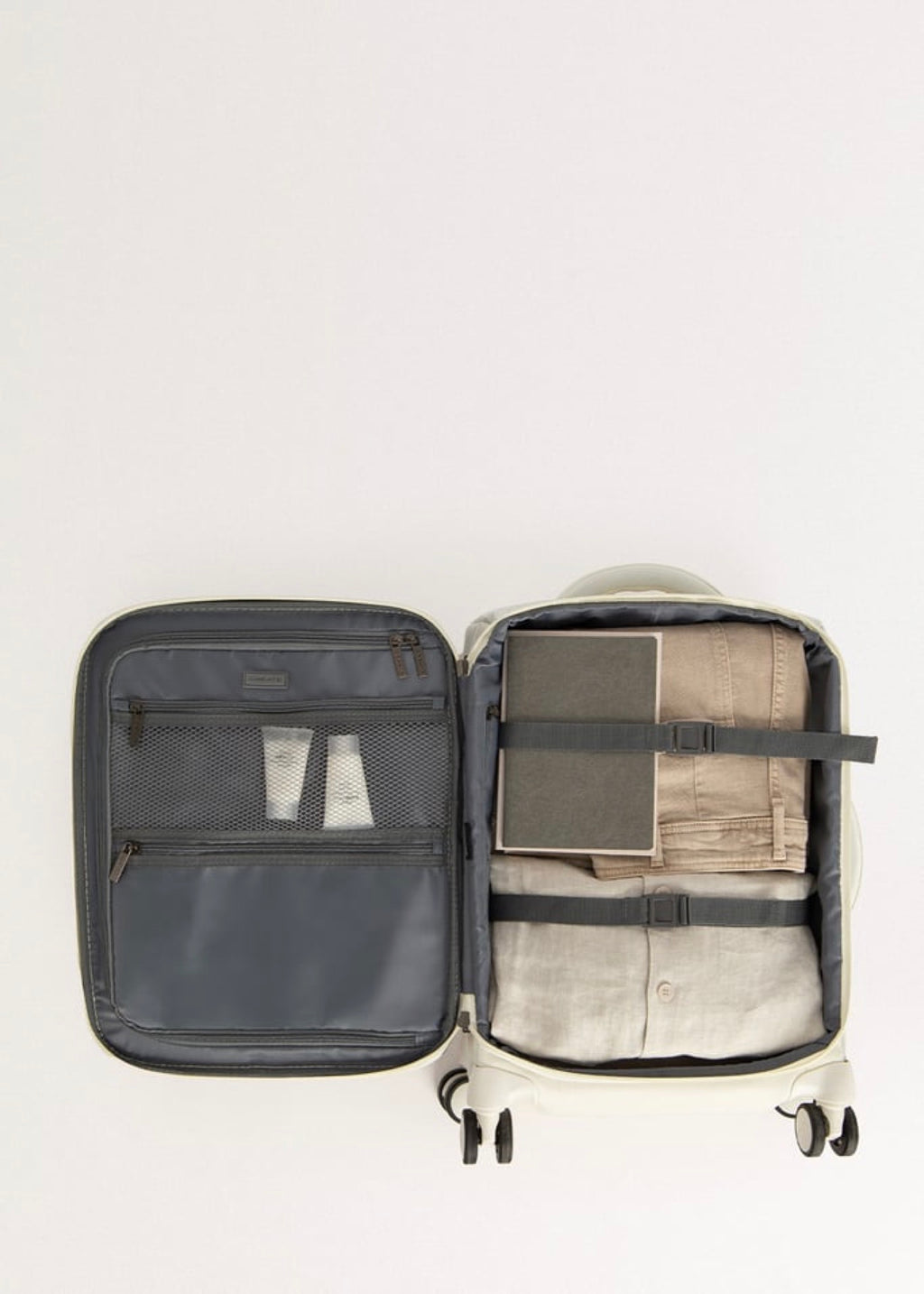 Luggage Studio Soft - Soft Polyester Suitcase with TSA Lock and Multi-Directional Wheels - Off-White