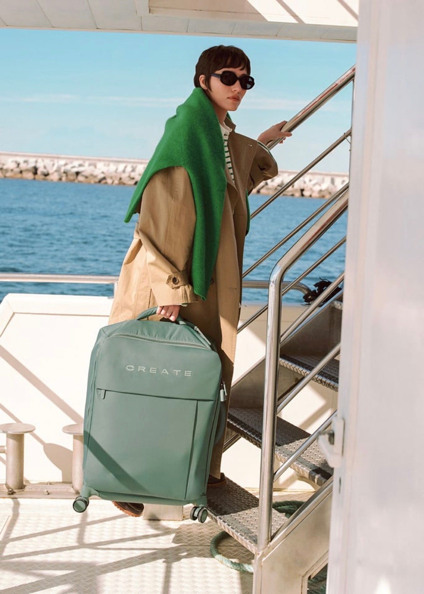 Luggage Studio Soft - Soft Polyester Suitcase with TSA Lock and Multidirectional Wheels - Sage