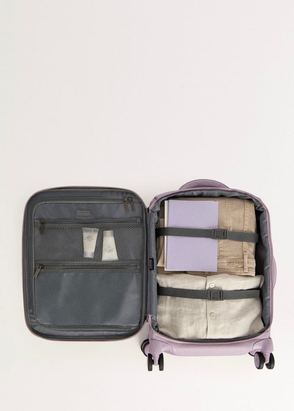 Luggage Studio Soft - Soft Polyester Suitcase with TSA Lock and Multidirectional Wheels - Lavender