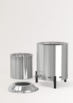 Brasero de mesa compacto para exterior, 1,5 Kw, con pellet sin humo, color gris