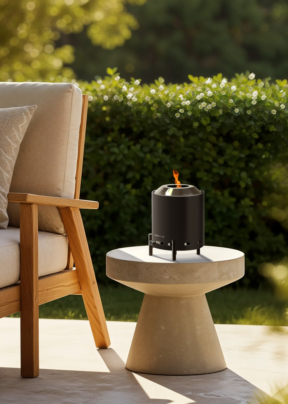 Brasero de Mesa para Exterior Compacto con Pellet Sin Humo de 1,5 Kw - Negro