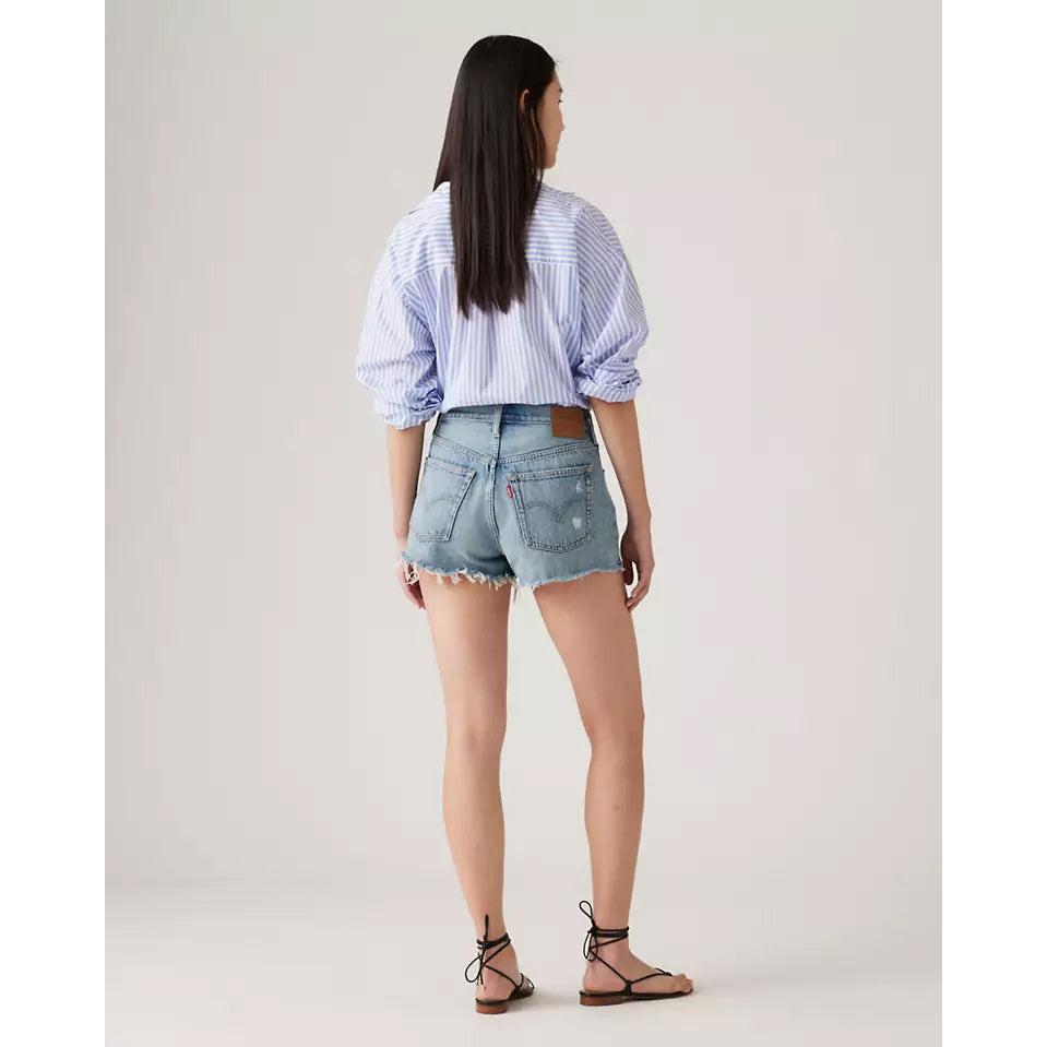 Pantalón Corto Vaquero De Tiro Alto Levi's 501 Azul