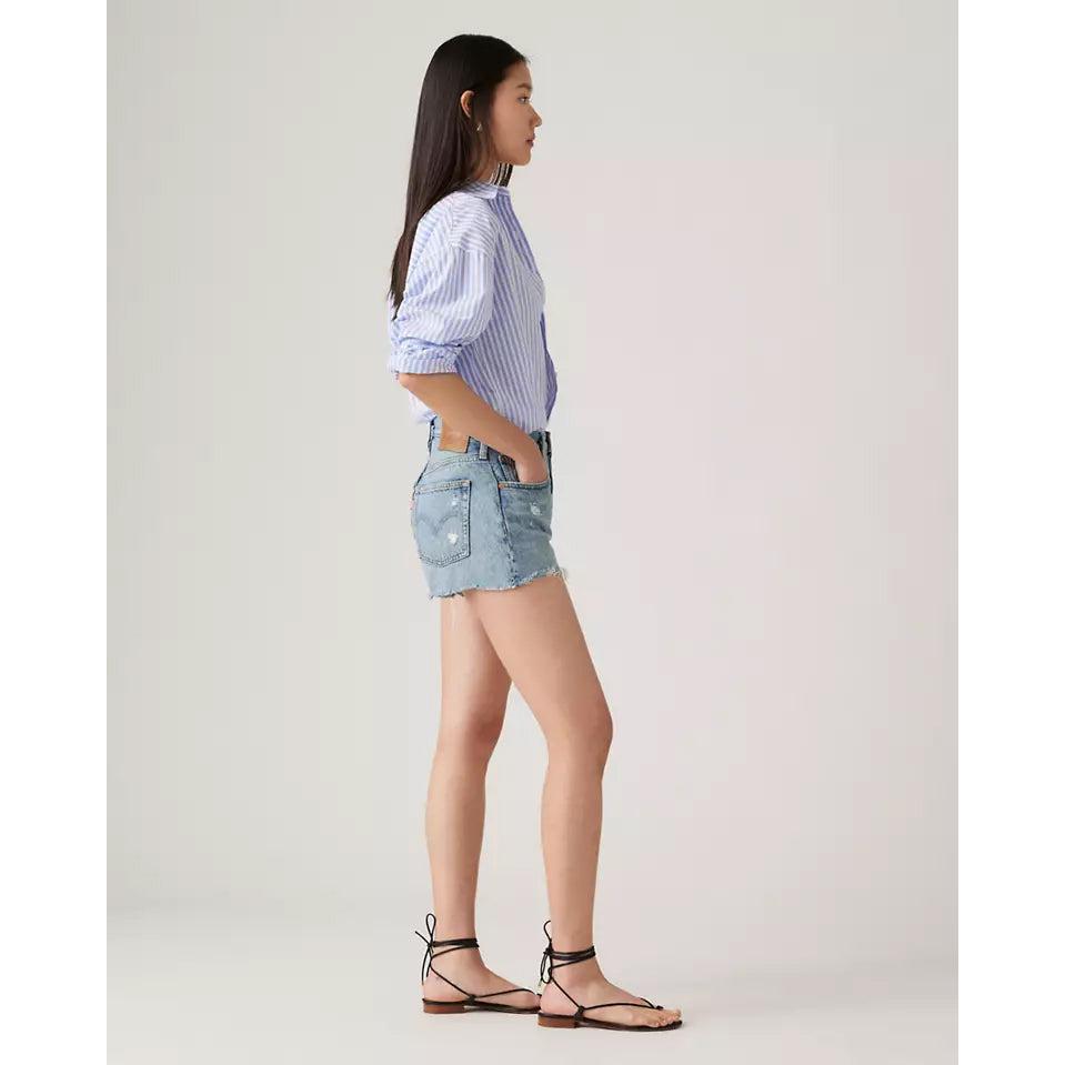 Pantalón Corto Vaquero De Tiro Alto Levi's 501 Azul