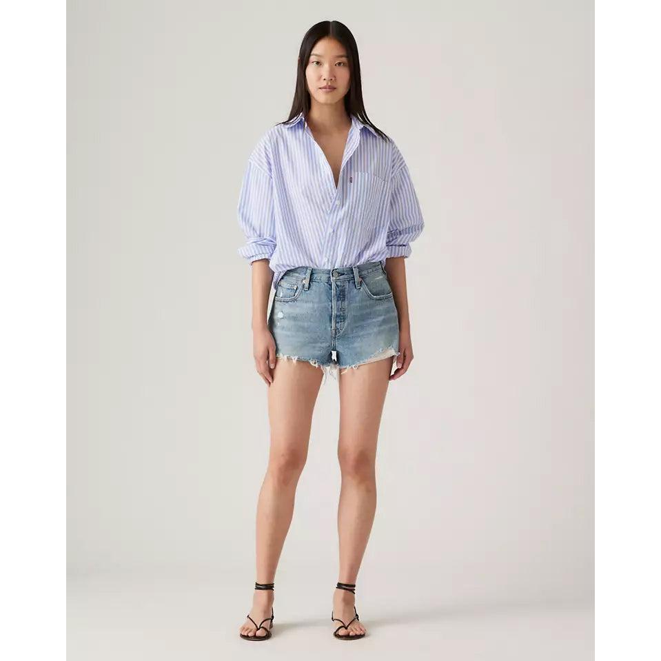 Pantalón Corto Vaquero De Tiro Alto Levi's 501 Azul