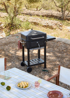 BBQ Smokey Pro - Barbecue Fumoir Au Charbon Avec Grille Réglable & Table D'Appoint - Exclusive