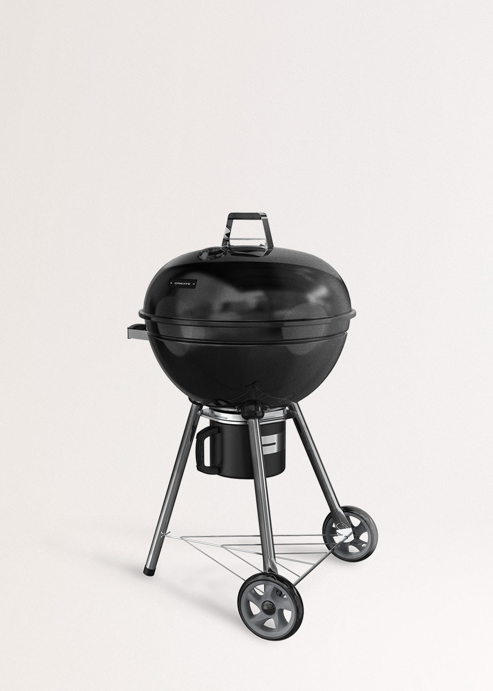 BBQ Smokey Kettle - Charcoal Smoker Barbecue With Ember Collector - Black