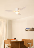 Wind Lite M - Ventilateur De Plafond Silencieux Intérieur & Extérieur - Avec Lumière & Télécommande - Blanc