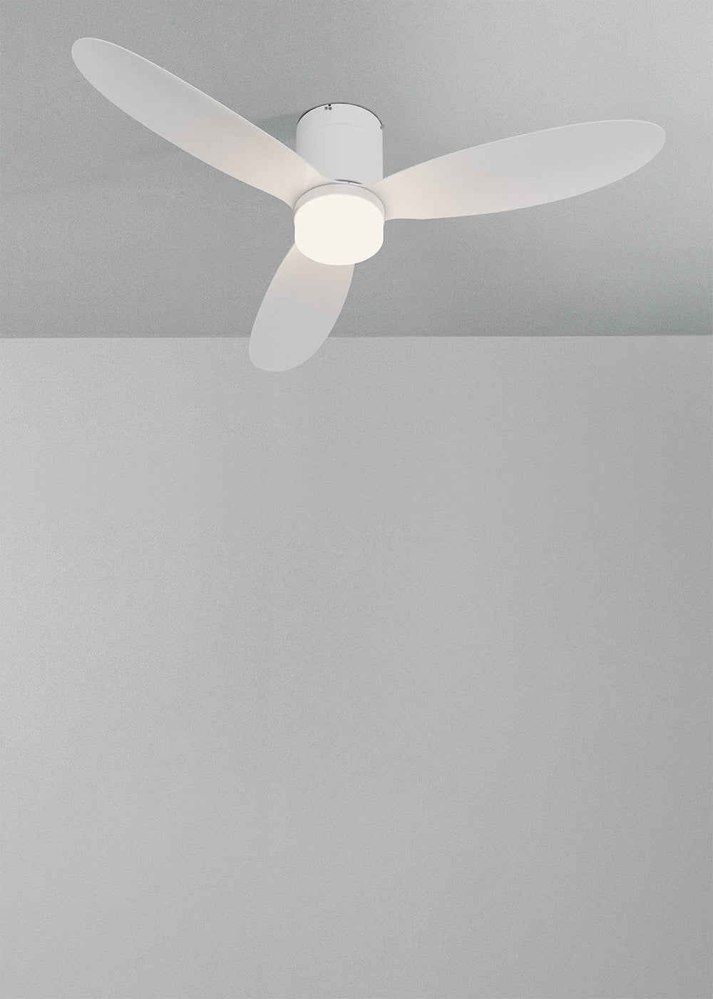 Wind Lite M - Ventilateur De Plafond Silencieux Intérieur & Extérieur - Avec Lumière & Télécommande - Blanc