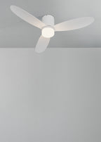 Wind Lite M - Ventilateur De Plafond Silencieux Intérieur & Extérieur - Avec Lumière & Télécommande - Blanc