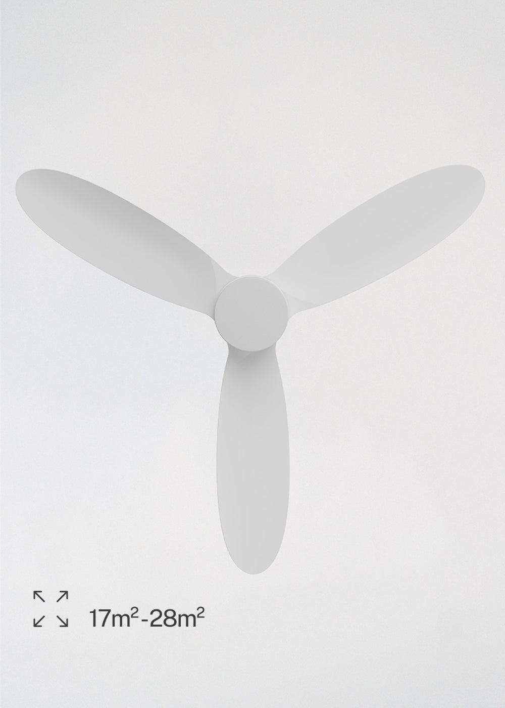 Wind Lite M - Ventilateur De Plafond Silencieux Intérieur & Extérieur - Avec Lumière & WIFI + Télécommande - Blanc