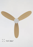 Wind Lite M - Ventilateur De Plafond Silencieux Intérieur & Extérieur - Avec Lumière & WIFI + Télécommande - Blanc & Bois Clair
