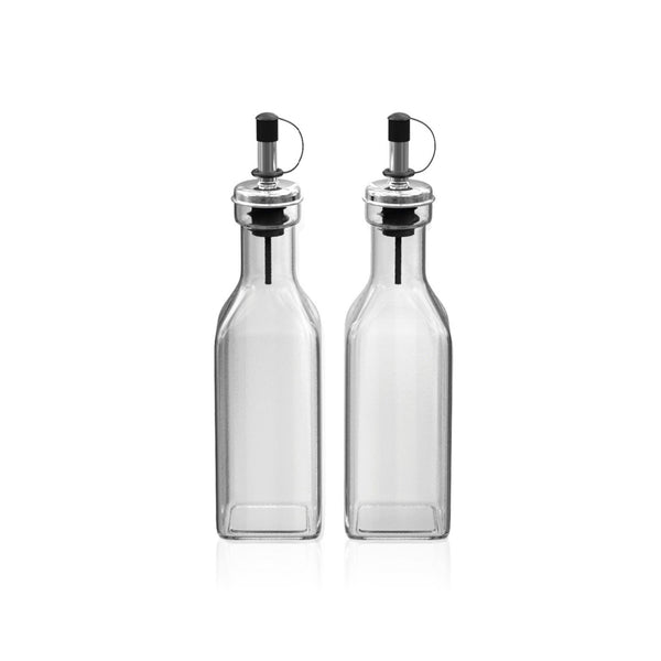 Set De 2 Bouteilles Huile & Vinaigre - Transparent/Noir