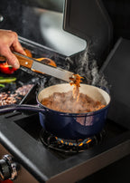 BBQ Gas Burner Pro - Barbacoa de gas con quemador lateral y mesa auxiliar - Negro