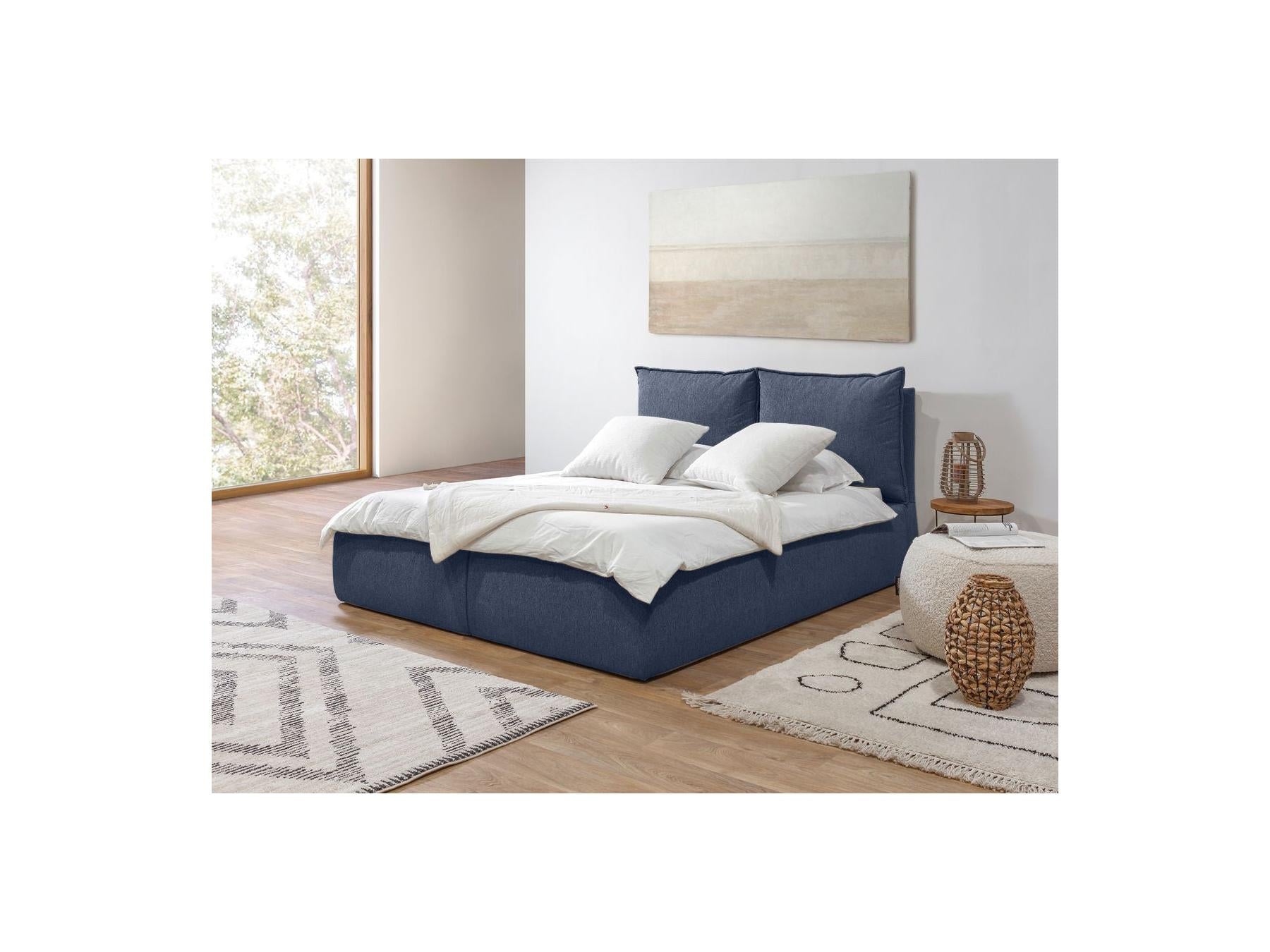 Garance - Ottoman Bed with Pillow-Effect Headboard