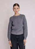 Berenice - Ribbed Jumper with Open Back - Medium Grey