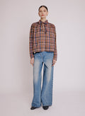 Berenice - Tied Shirt with Slotted Sleeves - Multi Check
